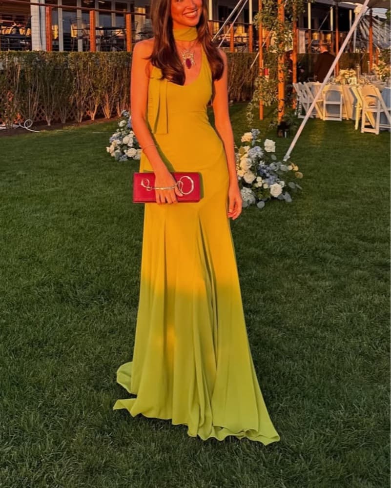 SIEDRES Scarf Halter Maxi Dress - Image 4