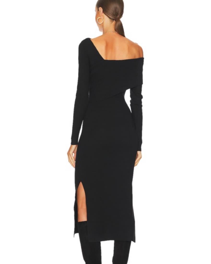 Sylvie Midi Sweater Dress in Black - Image 3