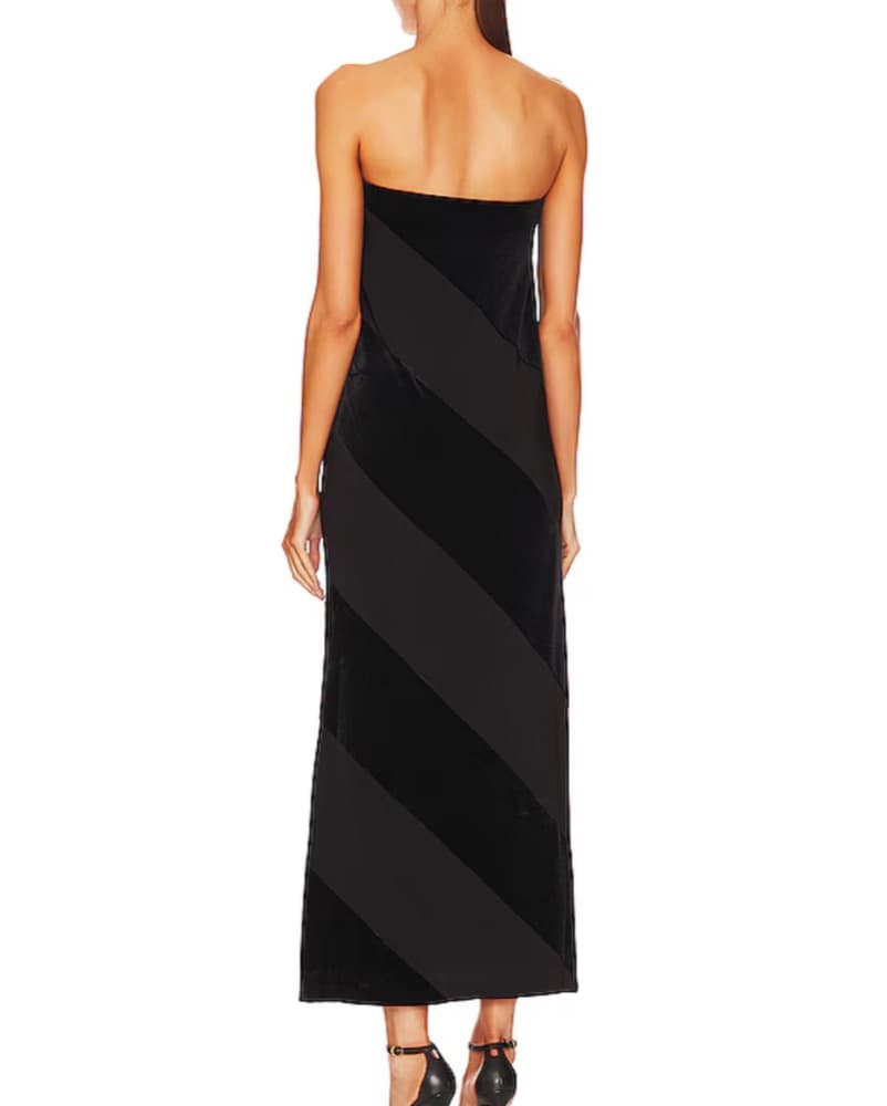 Elegant Strapless Black Maxi Dress - Image 3