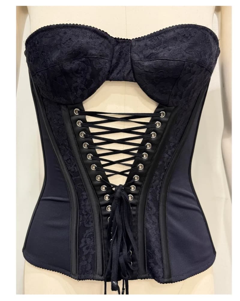 Dolce & Gabbana Bustier Black Corset Lace Top Strapless - Image 2