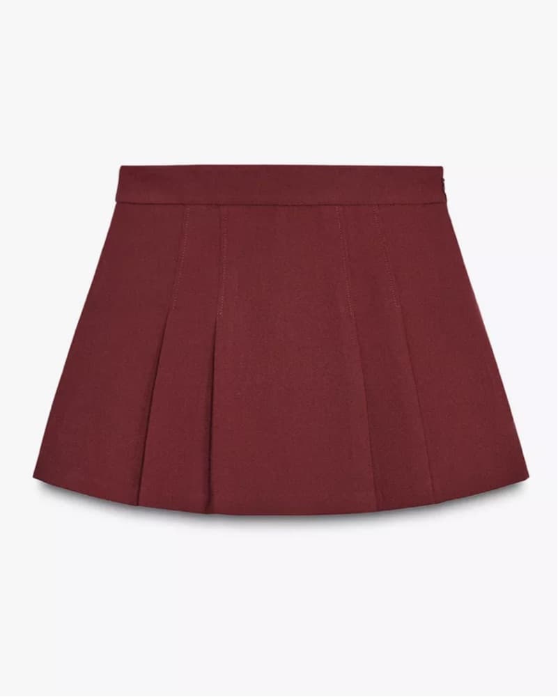 Burgundy Pleated Skort - Image 1