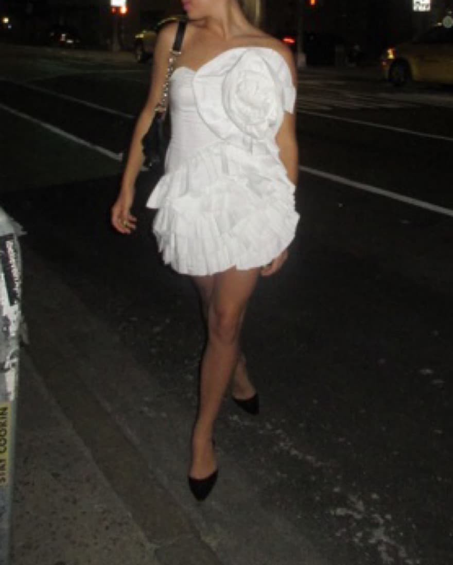 White Mara Hoffman dress Big Rosette - Image 3