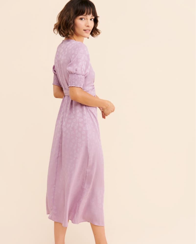 Stunning Lavender Floral Midi Dress - Image 3
