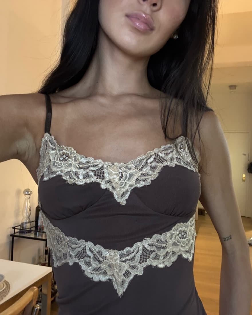 BROWN LACE TIGER MIST DRESS - Image 2