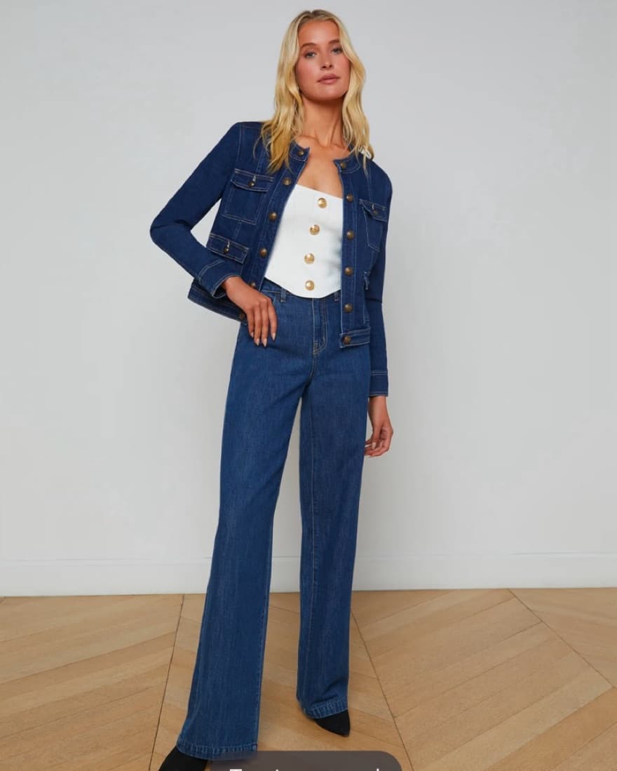 L'Agence Yara Denim Jacket - Image 3
