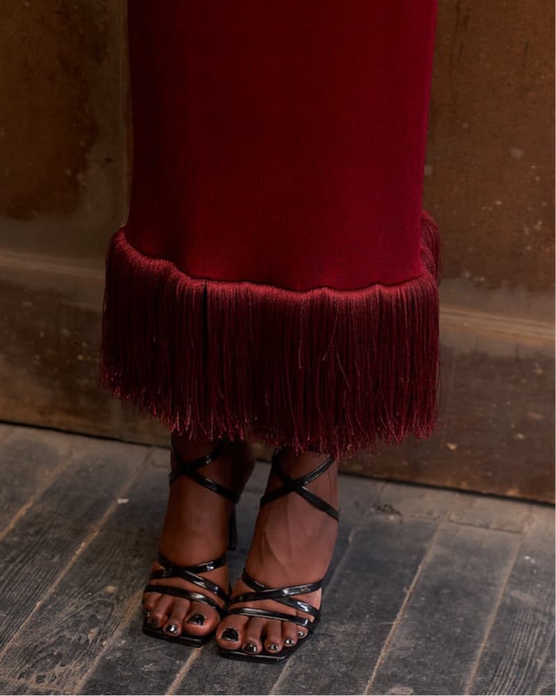 Anko Spine Halter Dress - Burgundy - Image 4