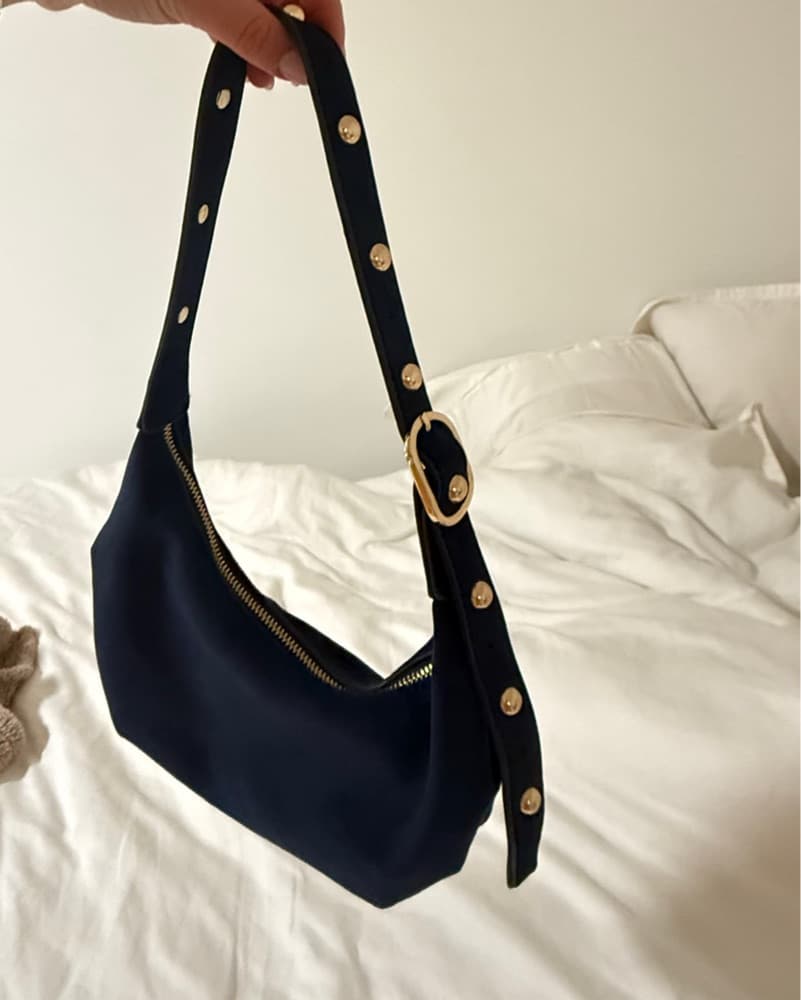 Blue Suede Shoulder Bag - Image 2