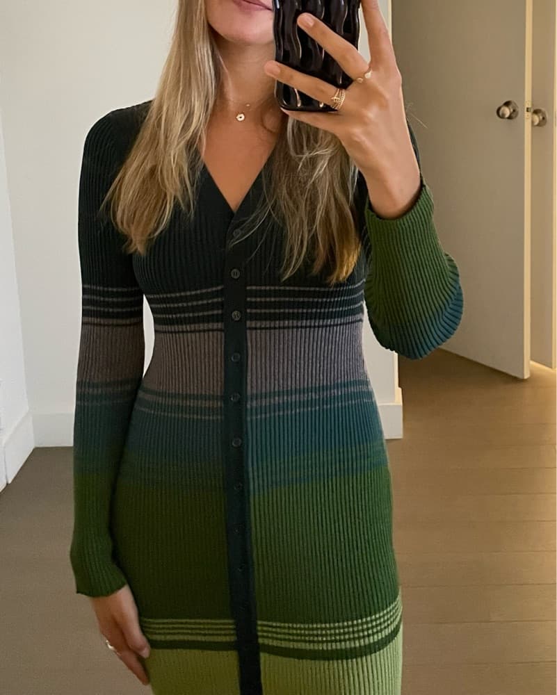 Staud Shoko Sweater Dress In Pine Forest - Image 4