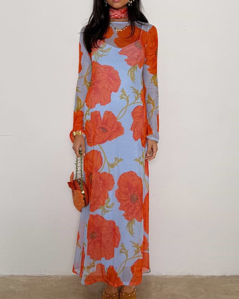 Blue Poppy Aria Mesh Dress - Image 1