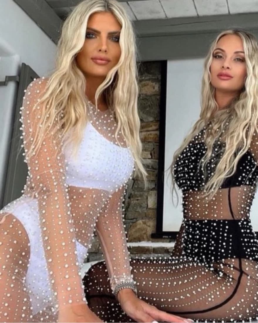 Beach Bunny Pearl Mesh Maxi Dress - Image 4