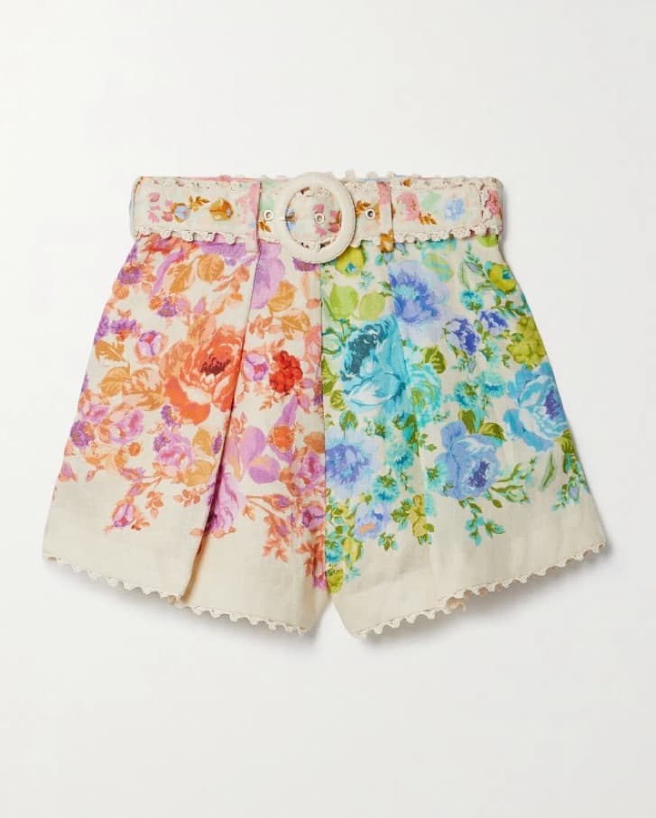 Zimmermann Raie Floral Linen Shorts - Image 1