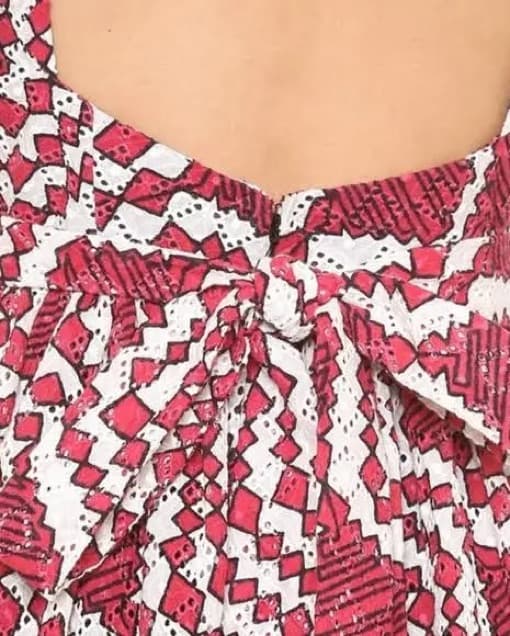 Backless Geometric Print Dress - Image 2