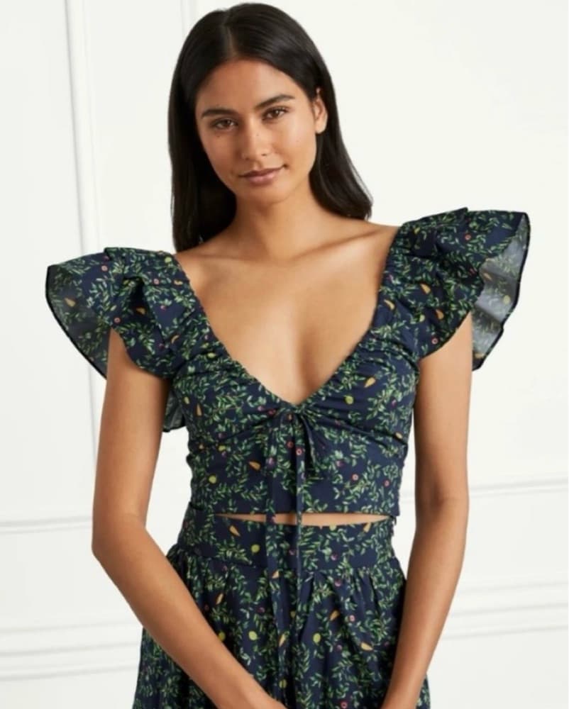 Hill House Navy & Green Top & Skirt Set - Image 2