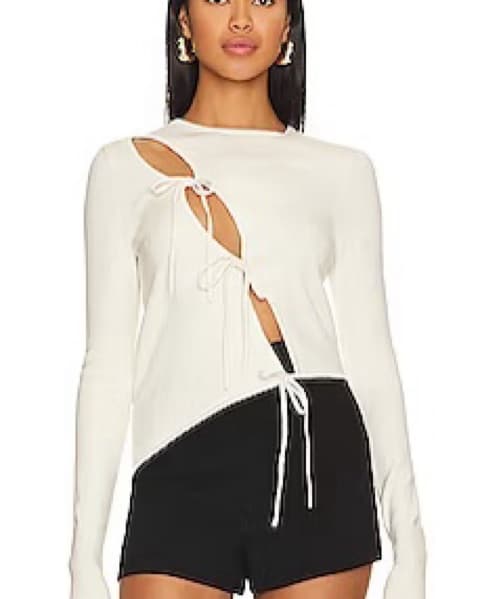 Hedy Asymmetrical Top in Cream - Image 1