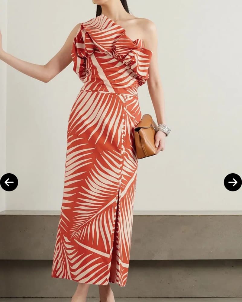 Johanna Ortiz Printed One Shoulder Dress - Image 2