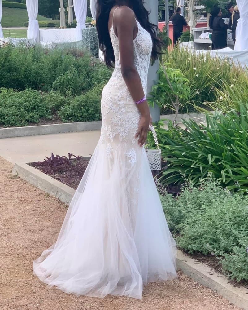 Camille La Vie White Lace Mermaid Dress - Image 2
