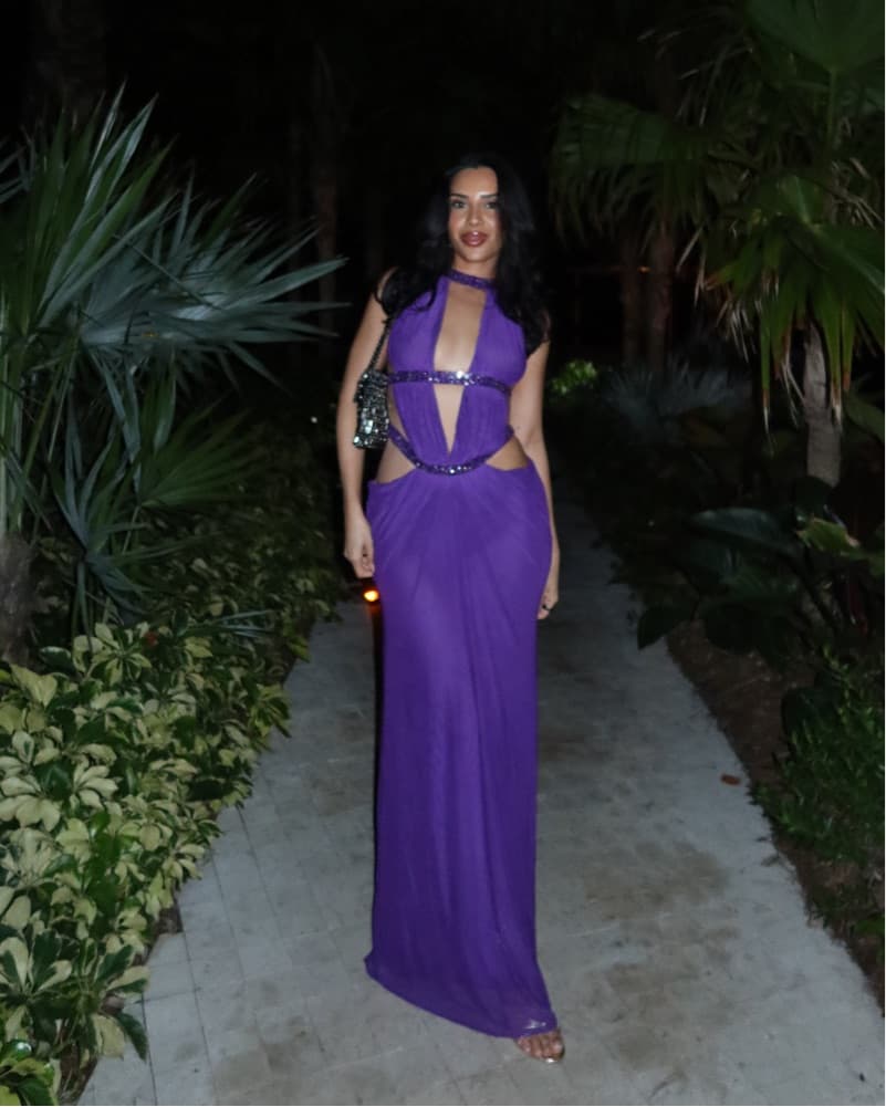 6AM Cut Out Maxi Dress in Purple - Image 1