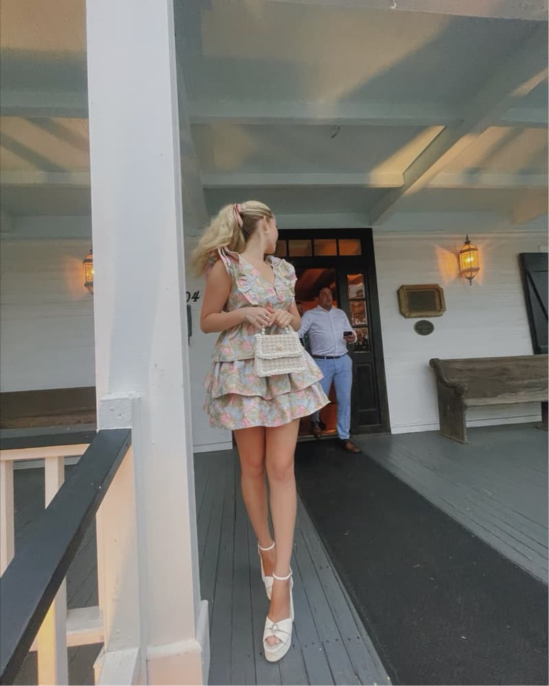 Floral Ruffle Mini Dress - Image 1