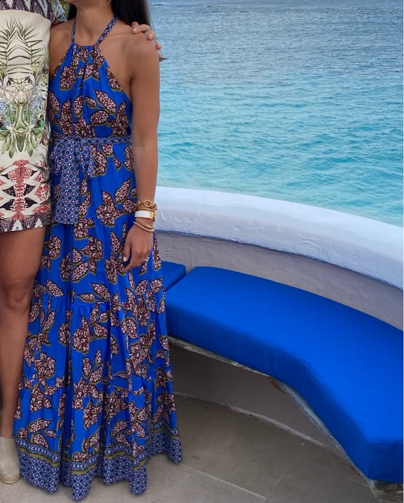 Alexis Vibrant Floral Halter Maxi Dress - Image 1