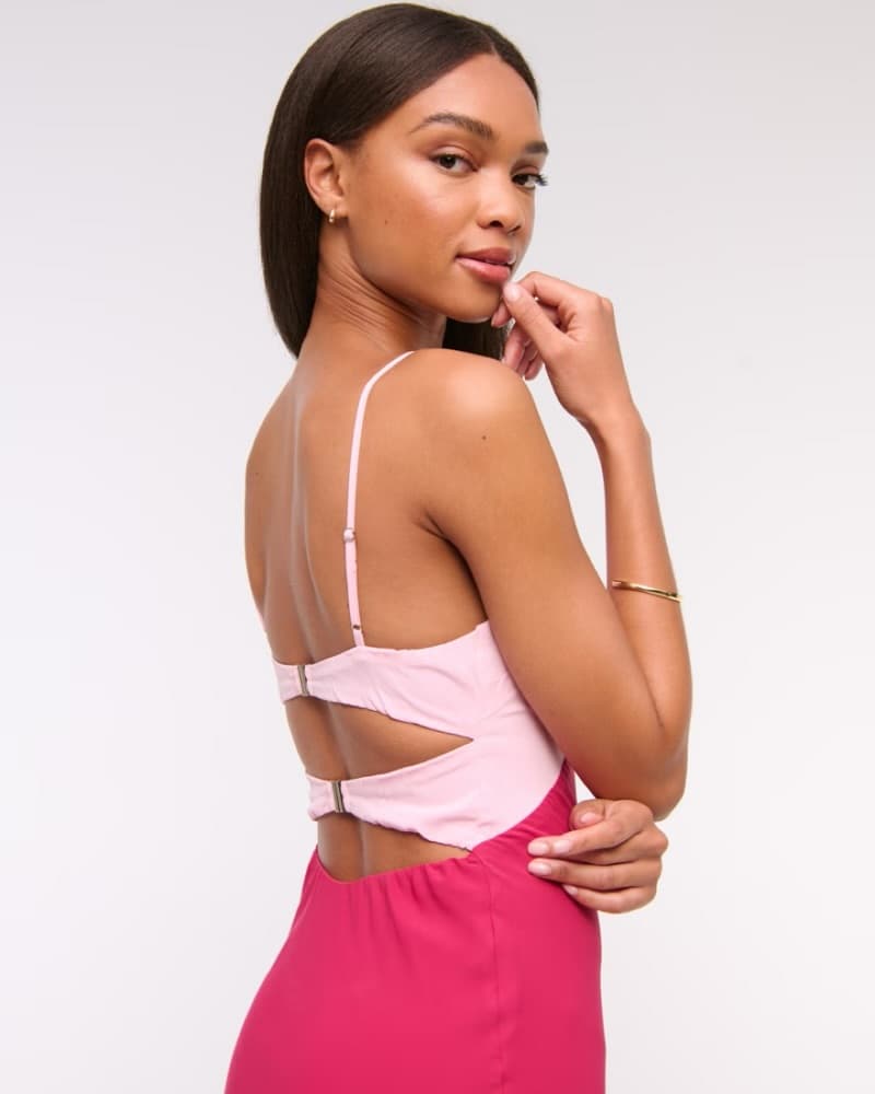Vibrant Two-Tone Maxi Dress - Image 4