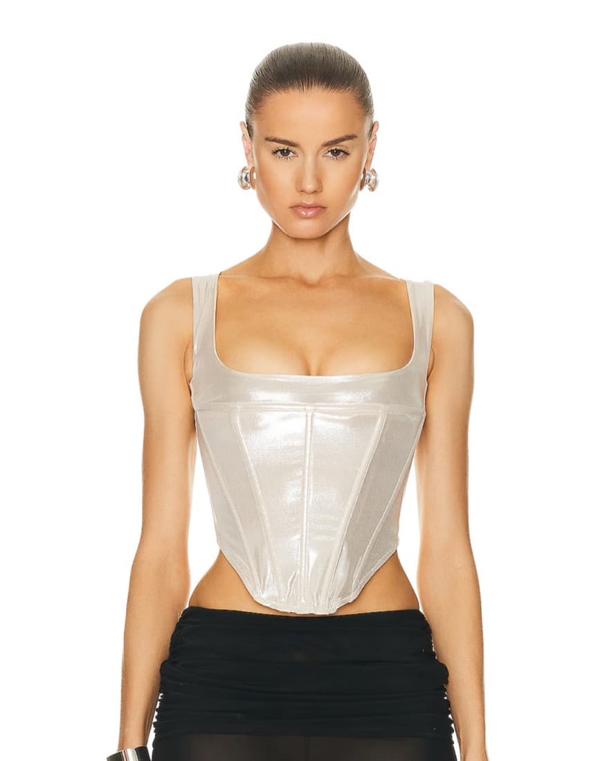 Miaou Metallic Corset Top - Image 1