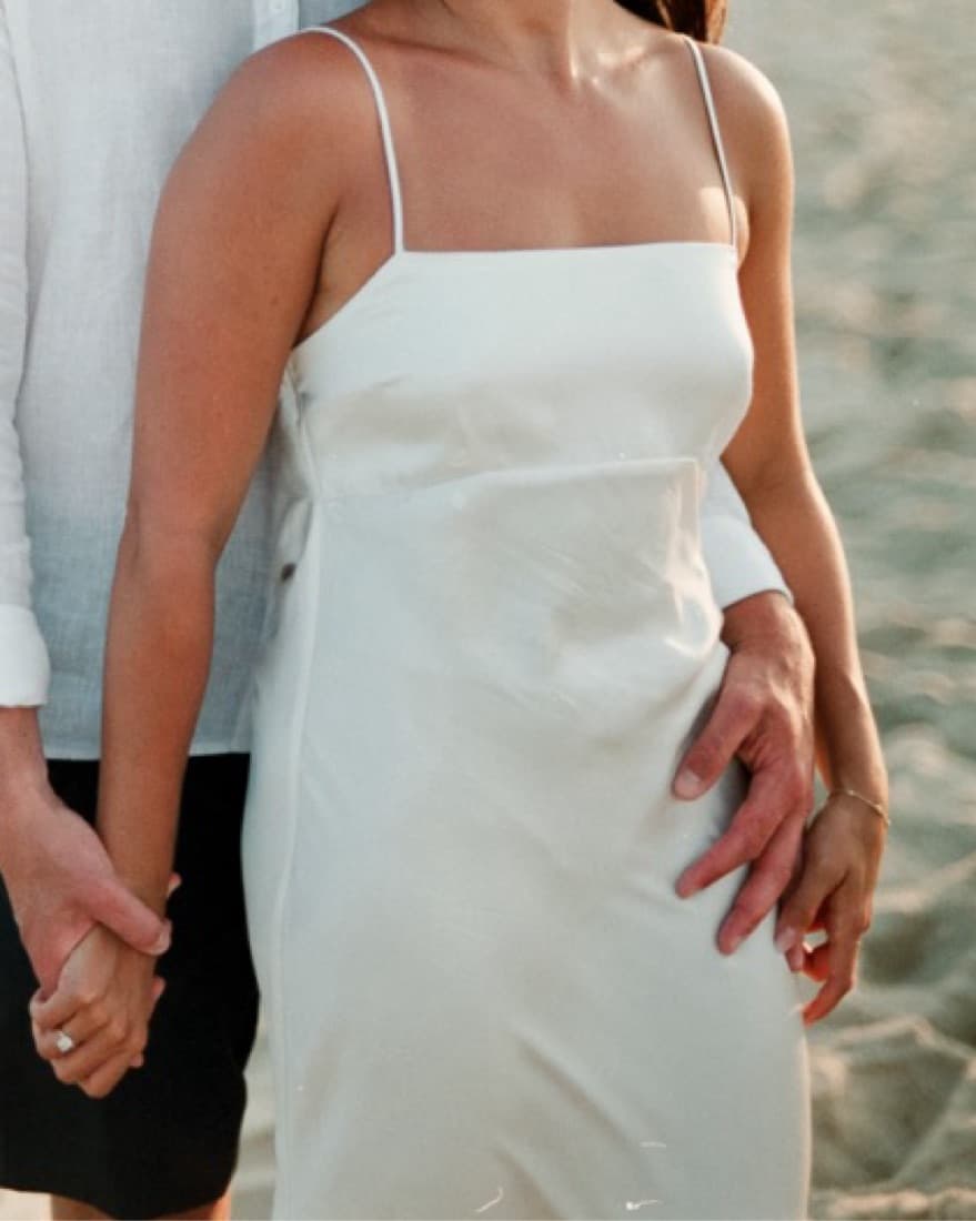 Abercrom WHITE Satin Cowl Back Slip Midi - Image 5