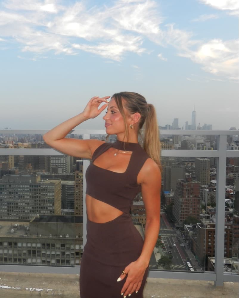 Brown Cut-Out Midi Dress - Image 1
