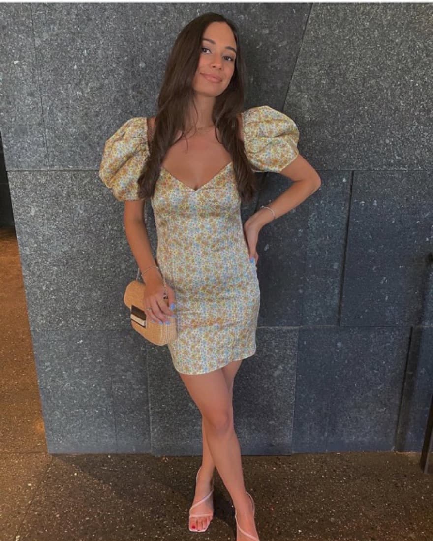 Floral Puff Sleeve Mini Dress - Image 1