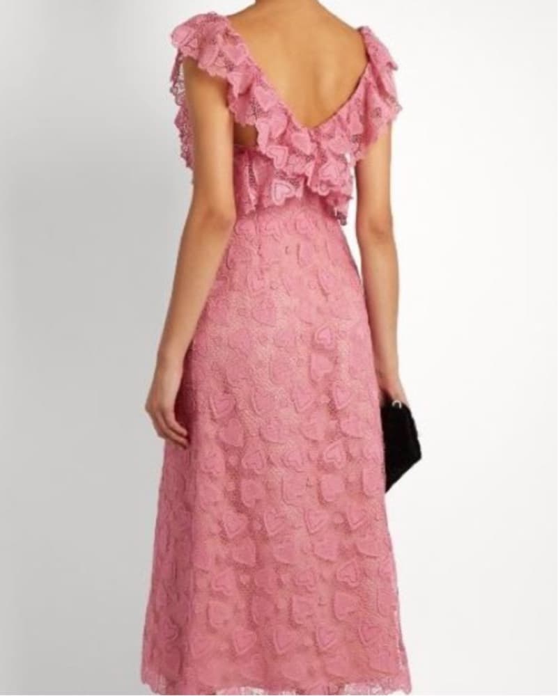 Miu Miu Heart-Macramé Lace Midi Dress  - Image 3