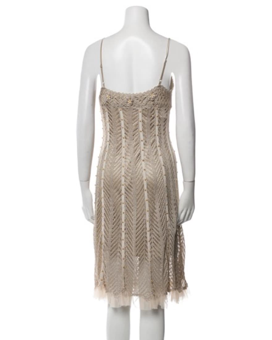 Sue Wong Embroidered Crochet Dress - Image 4