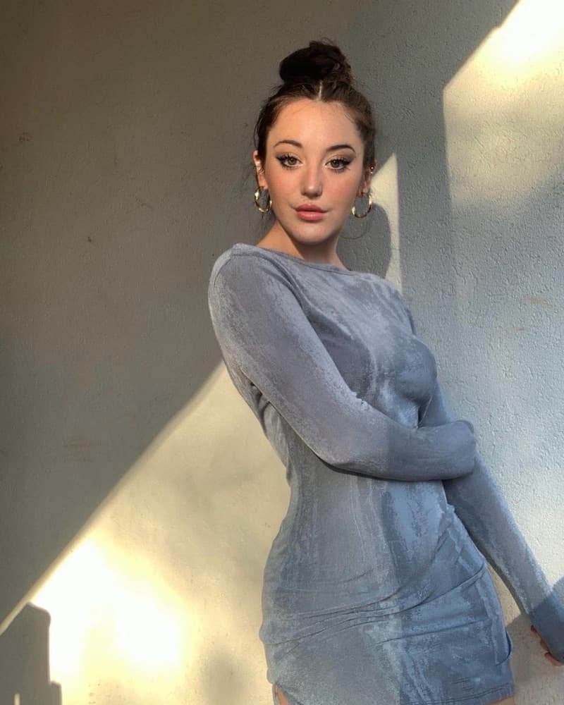Blue Backless Long Sleeve Mini Dress - Image 2