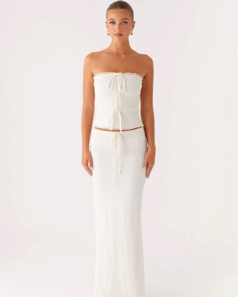 White Tube Top And Maxi Skirt Set - Image 1