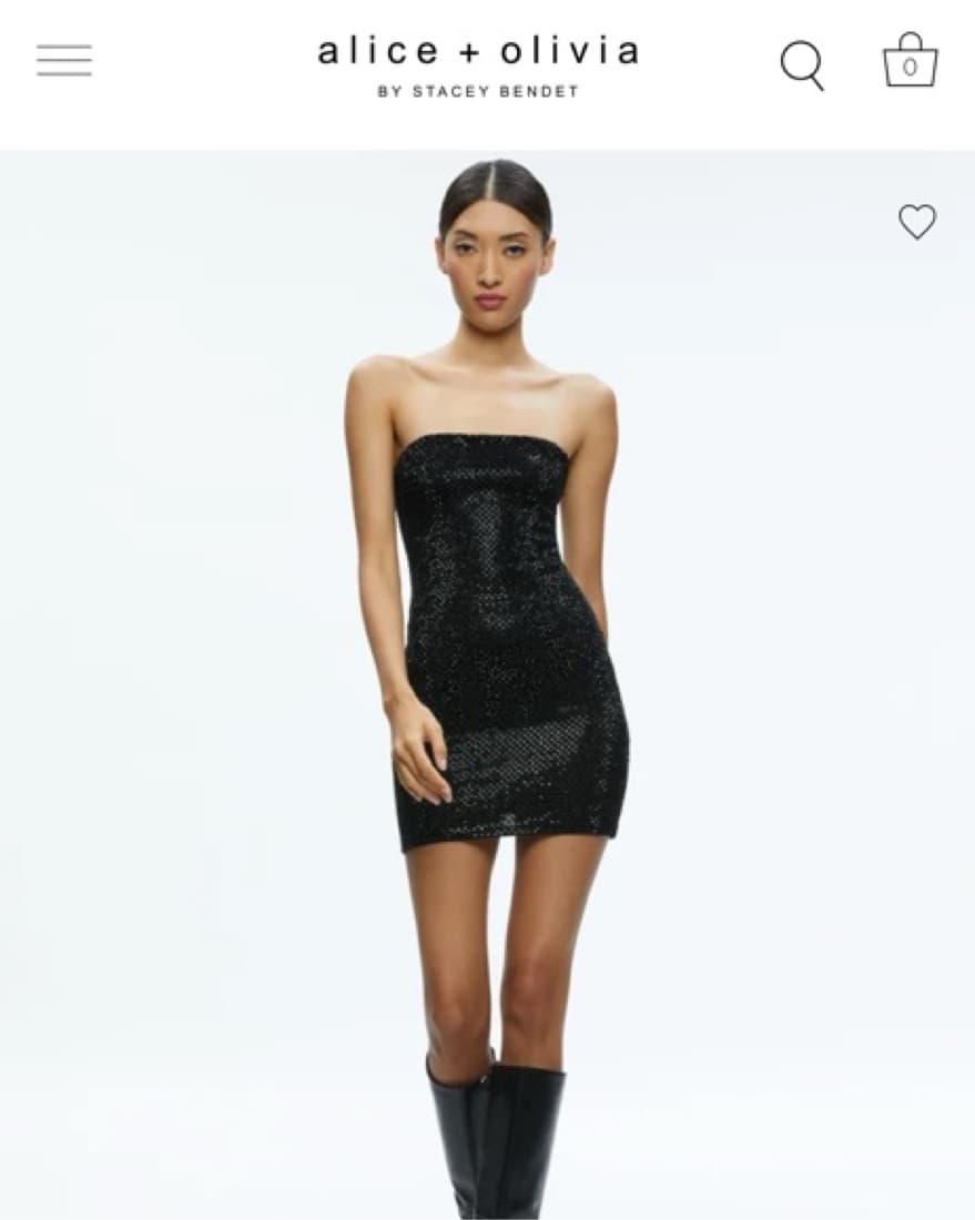 Alice + Olivia Black Mini Dress - Image 1