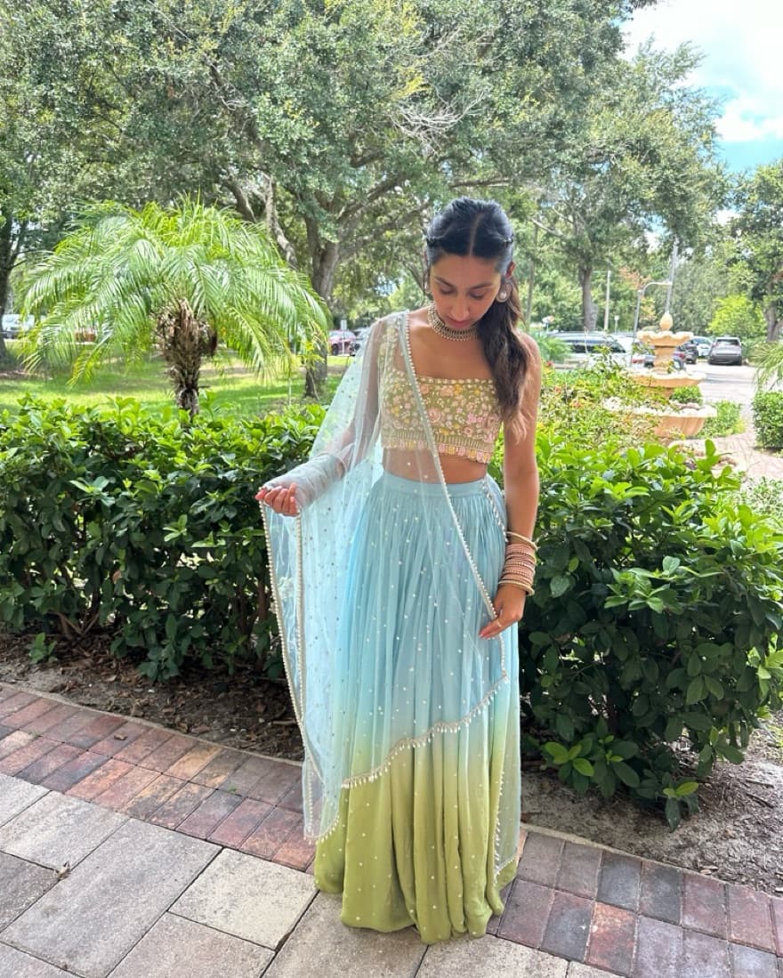 Monet Ombré Lehenga Set - Image 3