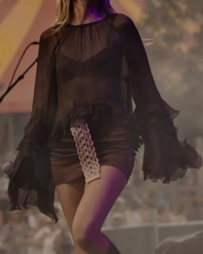 Brown Flowy Chiffon Top - Image 6
