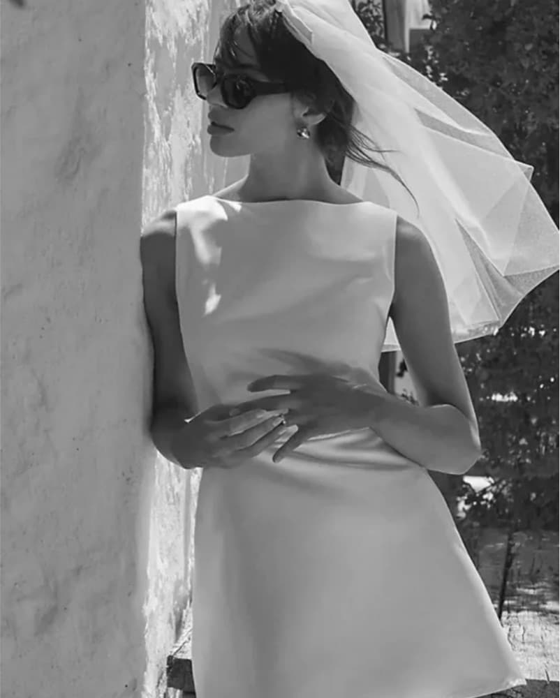 Reformation White Satin Mini Dress odd muse house of CB - Image 2