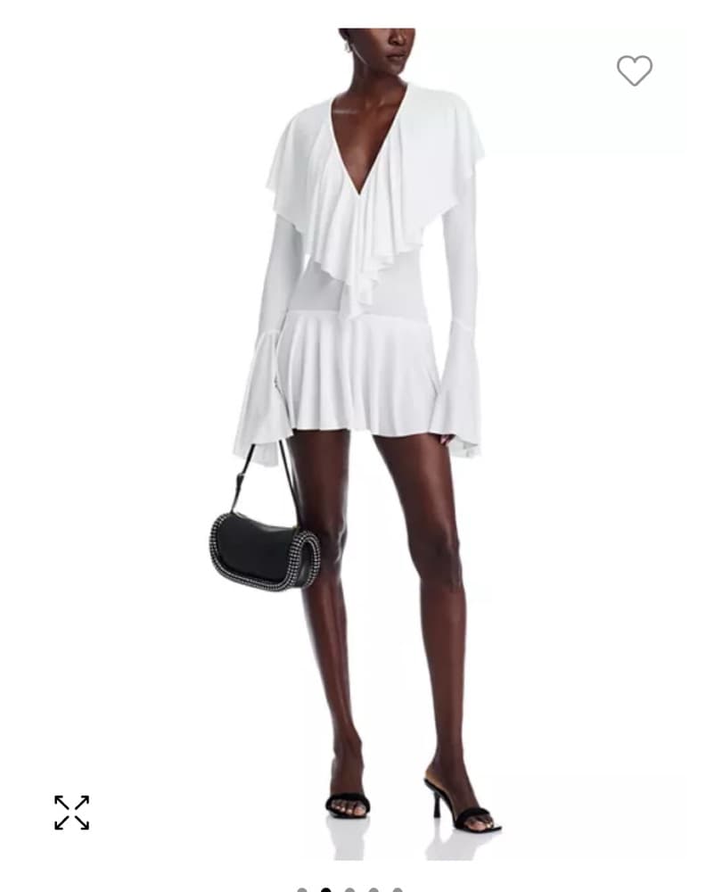 Norma Kamali White Flowy Mini Dress - Image 2