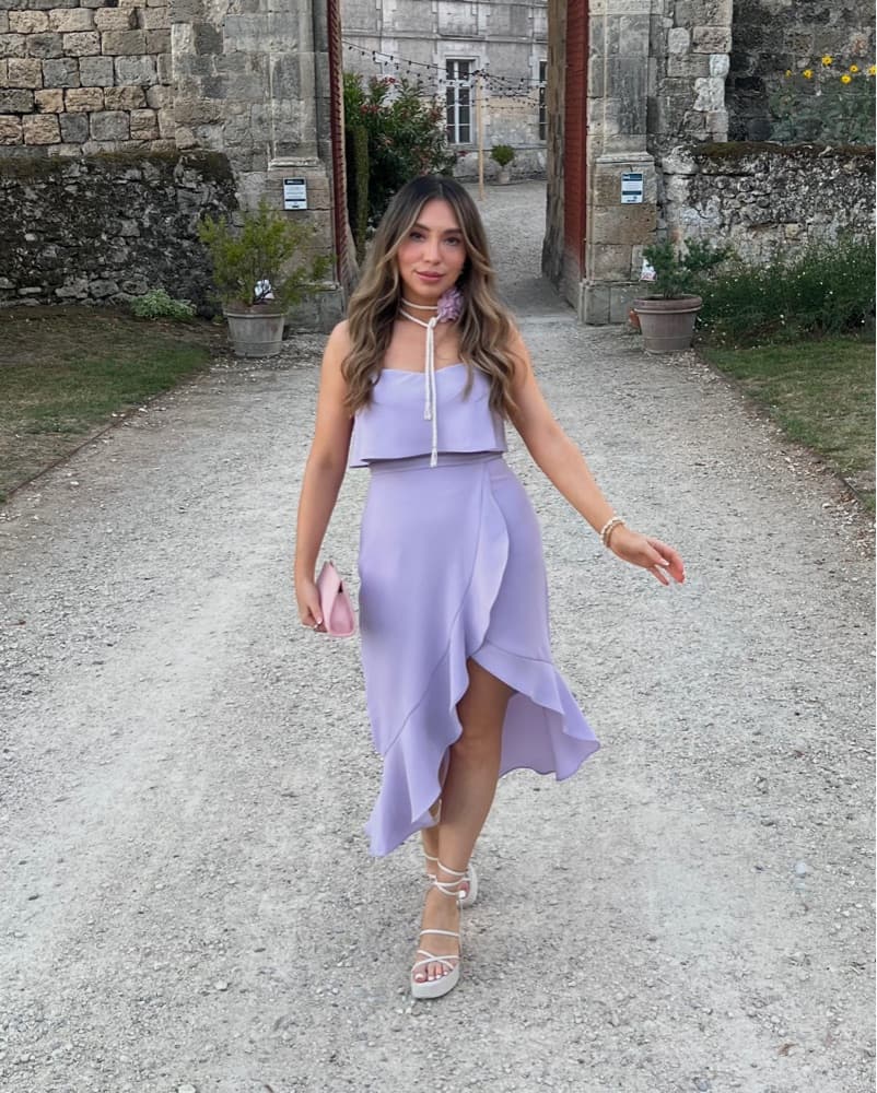 Lavender Ruffled Midi Dress - Image 1