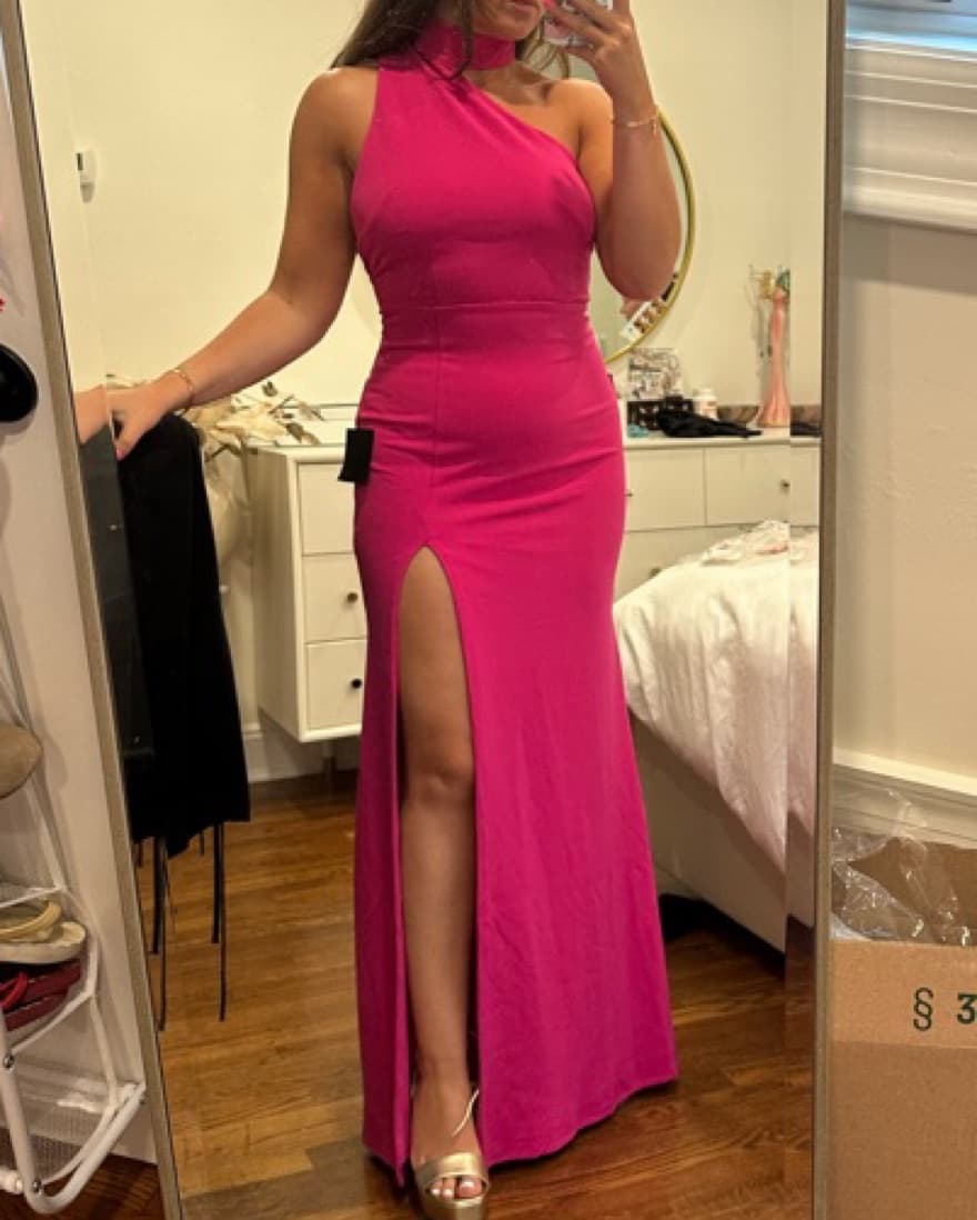 Pink Assymetrical Gown - Image 2