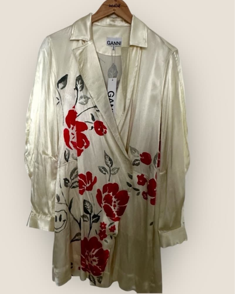 GANNI Silk Kimono Dress - Image 1
