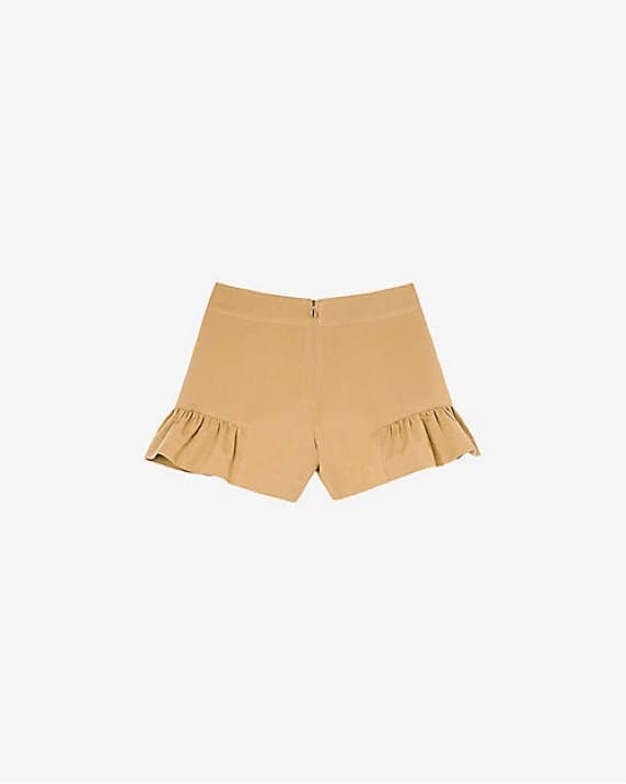 Sandro Chic Camel Ruffled Shorts - Image 3
