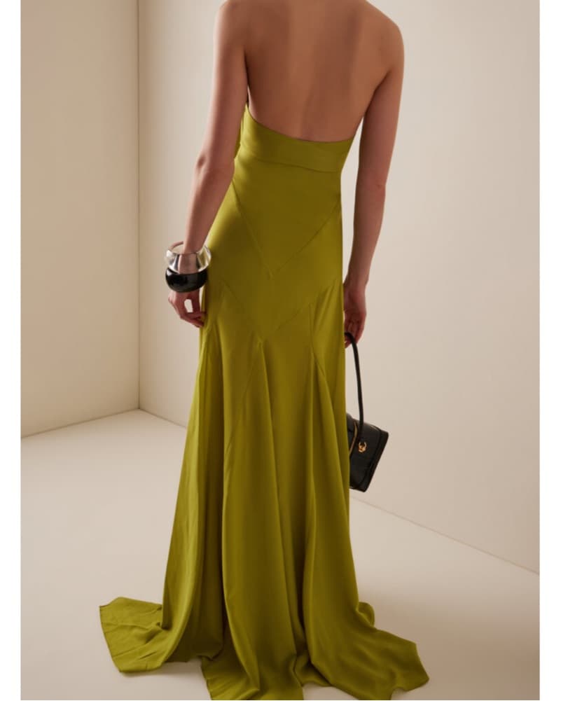 Siedres Raye Green Halter Maxi Dress - Image 4