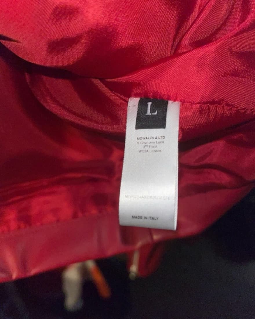  SS23 Red Mowolala Leather Cross Jacket - Image 3