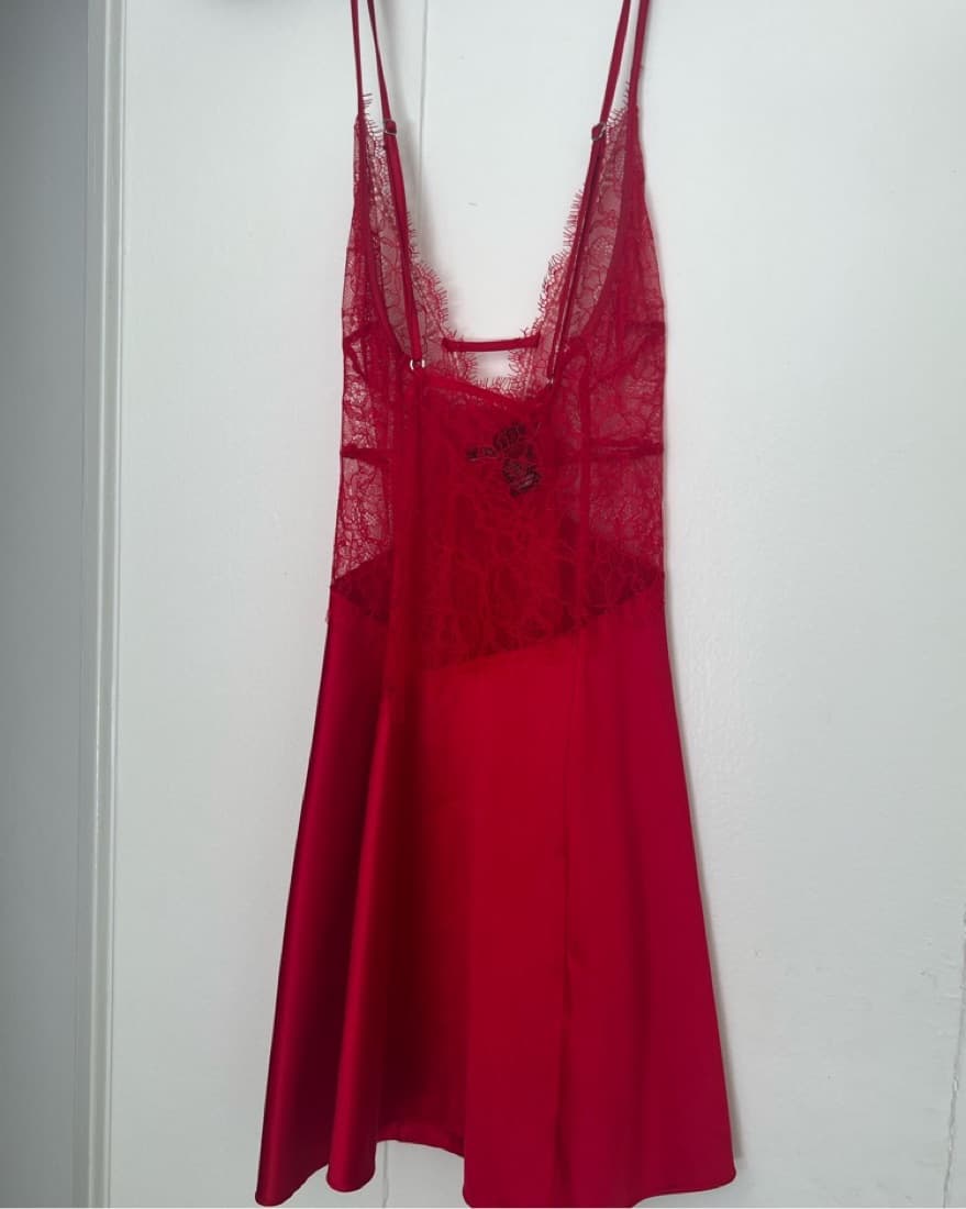 Victorias Secret Mini Red Slip Dress  - Image 1