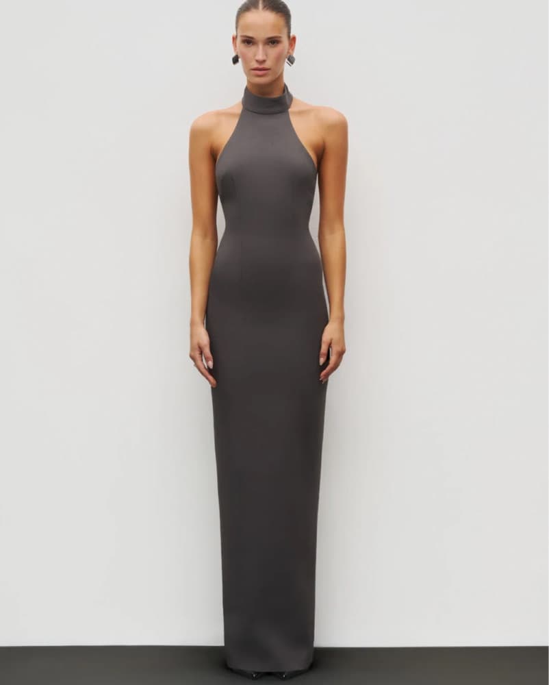 grey halter gown - Image 3