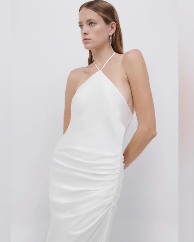 JONATHAN SIMKHAI SILK HALTER DRESS  - Image 3