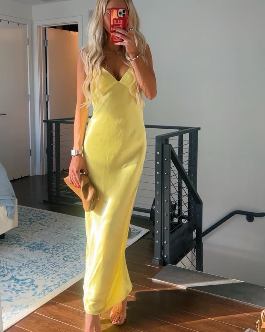 Yellow Backless Formal Dress  - Image 1