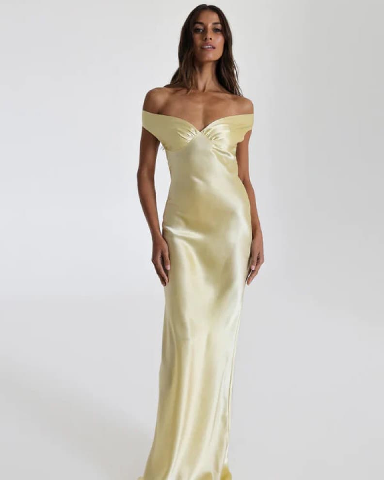 Natalie Rolt Yellow Off Shouler Dress - Image 1