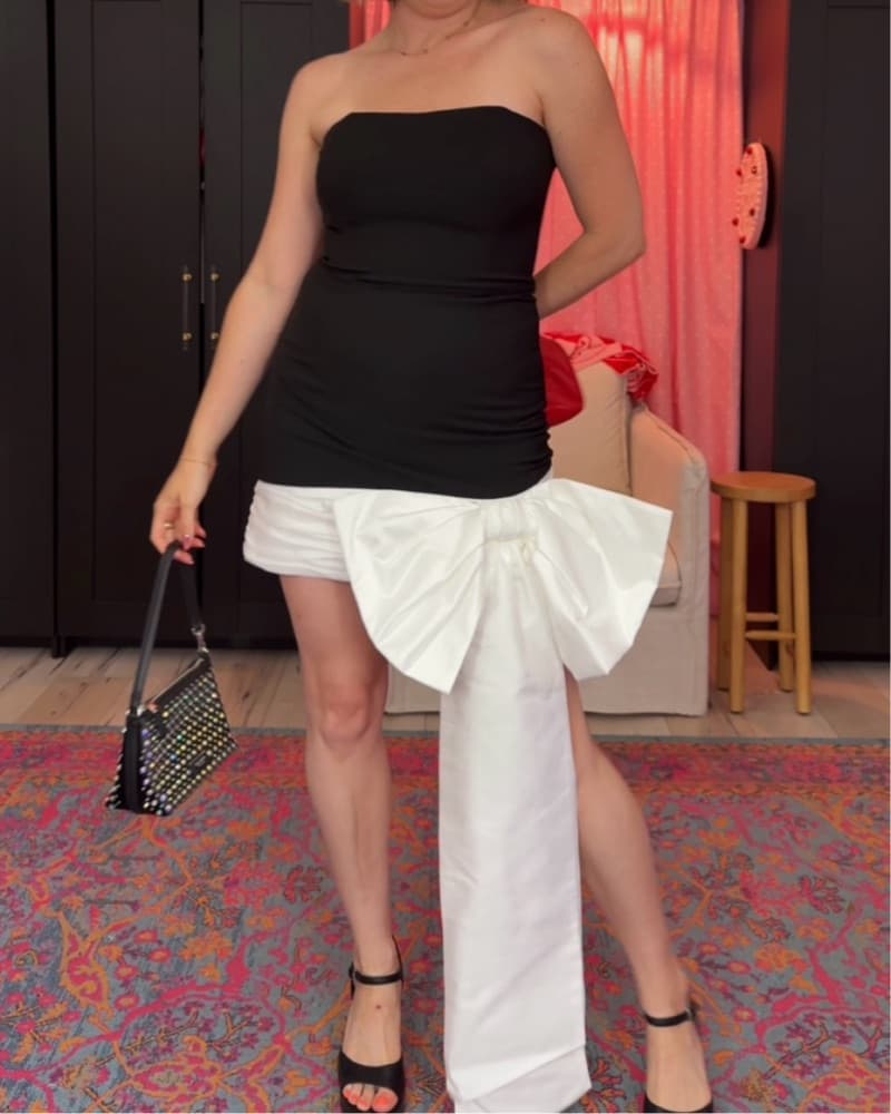 Hutch Strapless Bow Mini Dress - Image 1