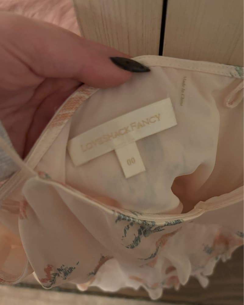 Tan Tiered Love Shack Fancy Mini Dress - Image 3